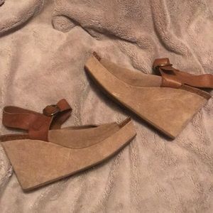 New Pedro Garcia Suede Leather Wedge Heels Sz 9